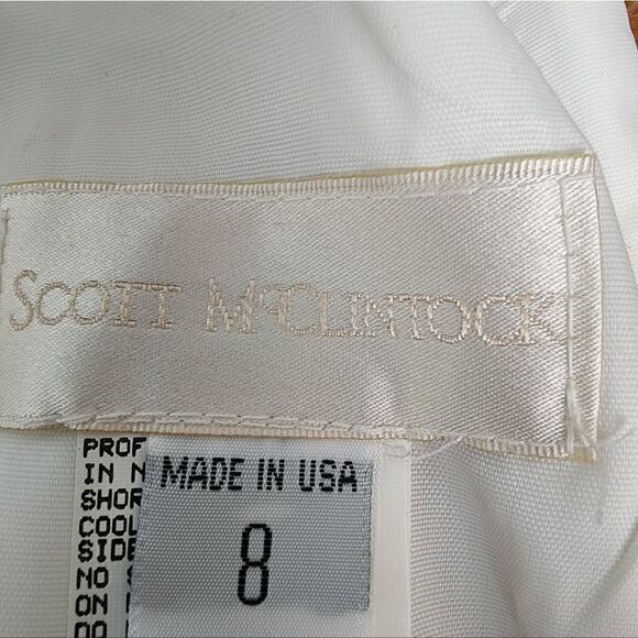 SCOTT MCCLINTOCK VINTAGE LONG EVENING DRESS SIZE 8 BLACK AND WHITE - Picture 10 of 12